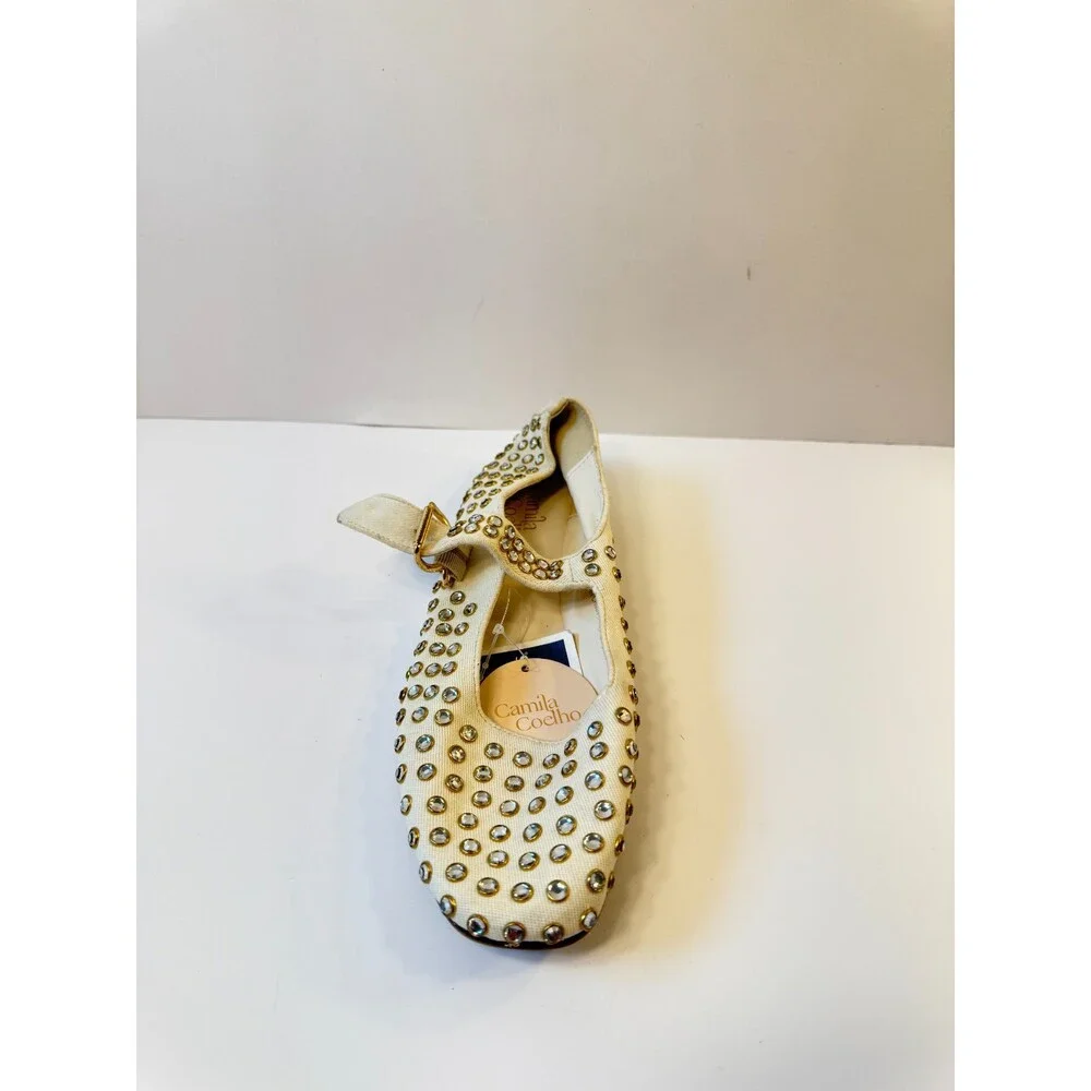 Camila Coelho X Revolve Princess Flats Ivory US 7.5 - Picture 3 of 5